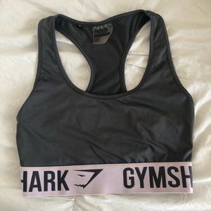 Charcoal/ chalk pink sports bra